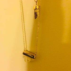 Gem stone layered necklace